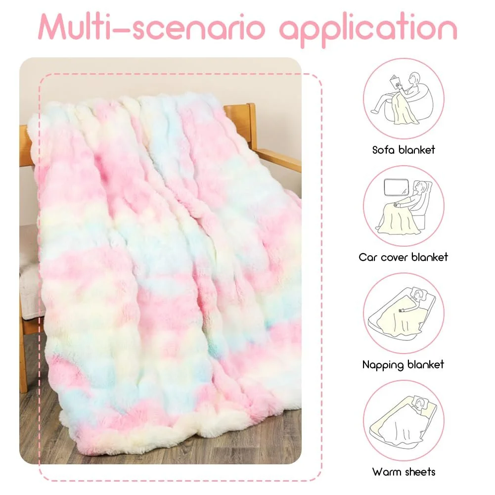 Плюшева Покривало CEWROM Kaninchen, суперм'яка, товста, 1000 г/м, фото №4