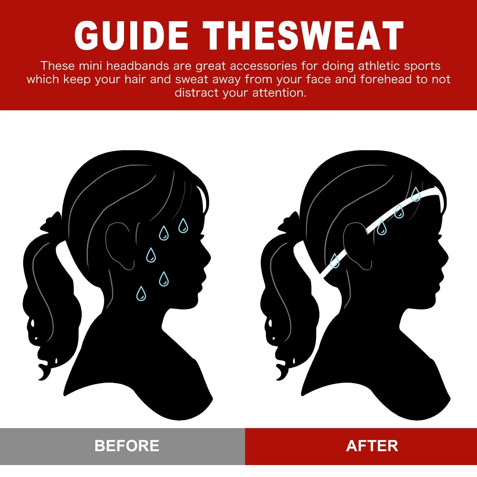 Пов'язка на голову Спортивна Molain Еластична, фото №4