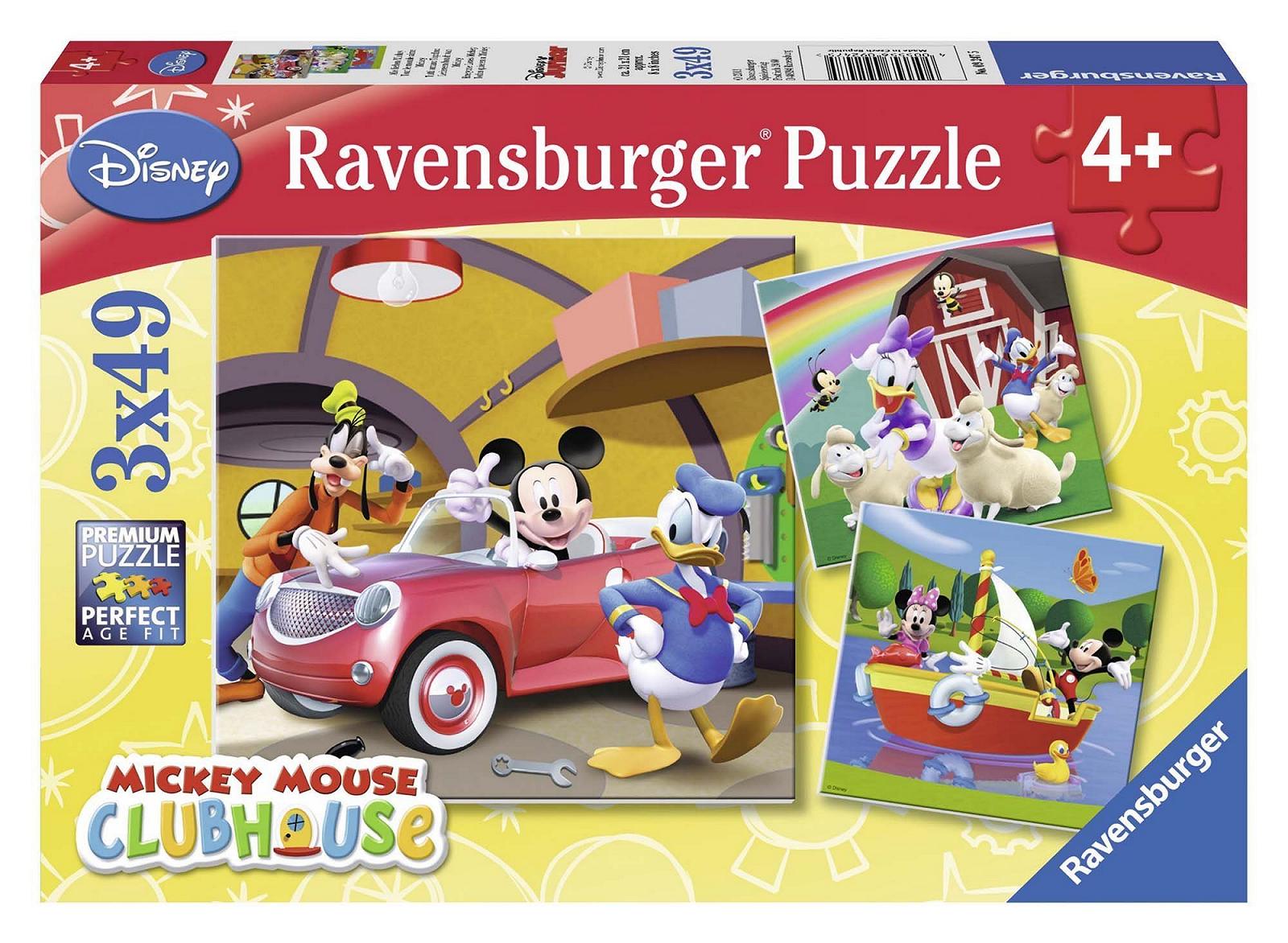Пазли Ravensburger Disney Mickey Mouse Clubhouse 3x49 деталей, фото №1
