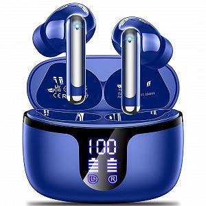Bluetooth Наушники Беспроводные 5.3 В Ухо 4 HD Микрофоны 2024 ENC Шумоподавление 42 часа с LED Дисплеем HiFi Стерео IP7 Водонепроницаемые - Фото 1