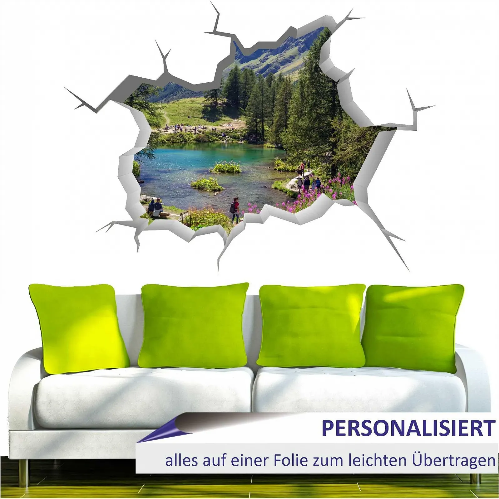 Наклейка на стіну 3D Персоналізована з фото та текстом 40 x 30 см, фото №5