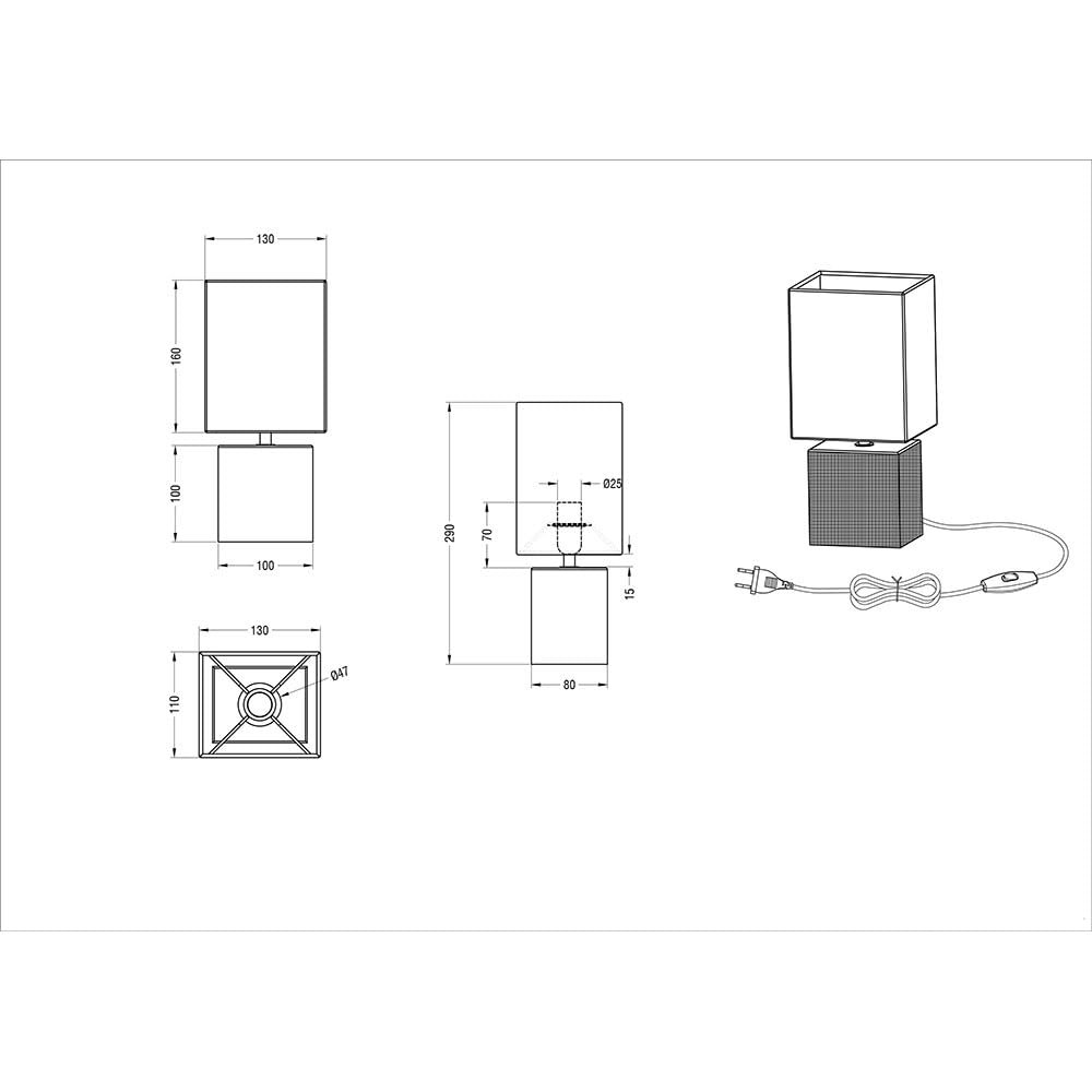 Настільна лампа Reality Leuchten Ping R50131001 E14 40 Вт 29 см Біла, фото №8