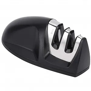 Точило для кухонних ножів набір 2 шт. двозонна з ергономічною ручкою та нековзкою основою synthetic.ua - Фото 1