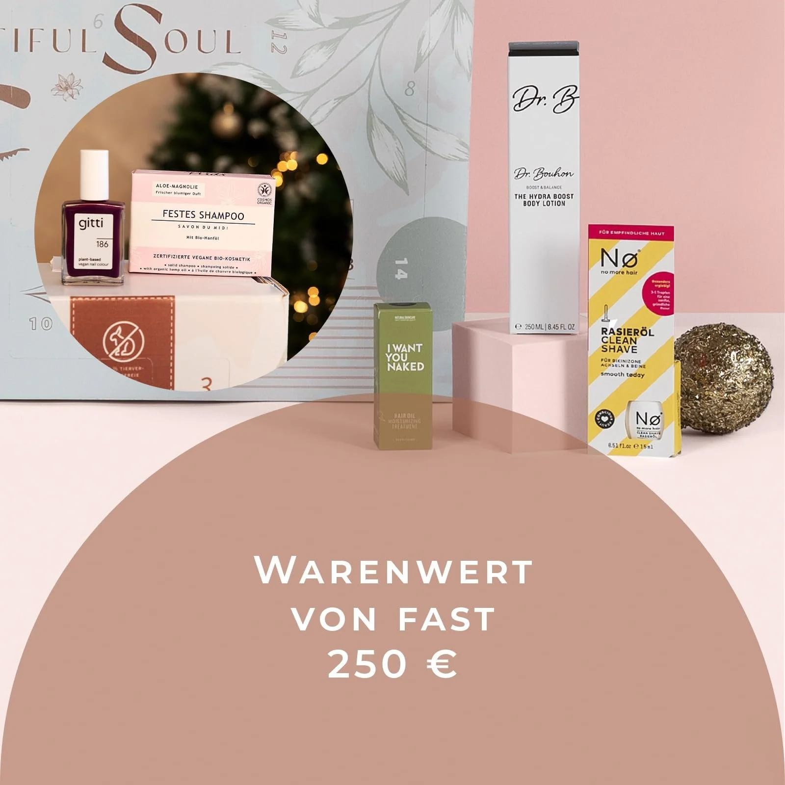 Адвент-календар Vegan Box Beauty 2025, 24 екологічні косметичні засоби та натуральна косметика, веганська, фото №3