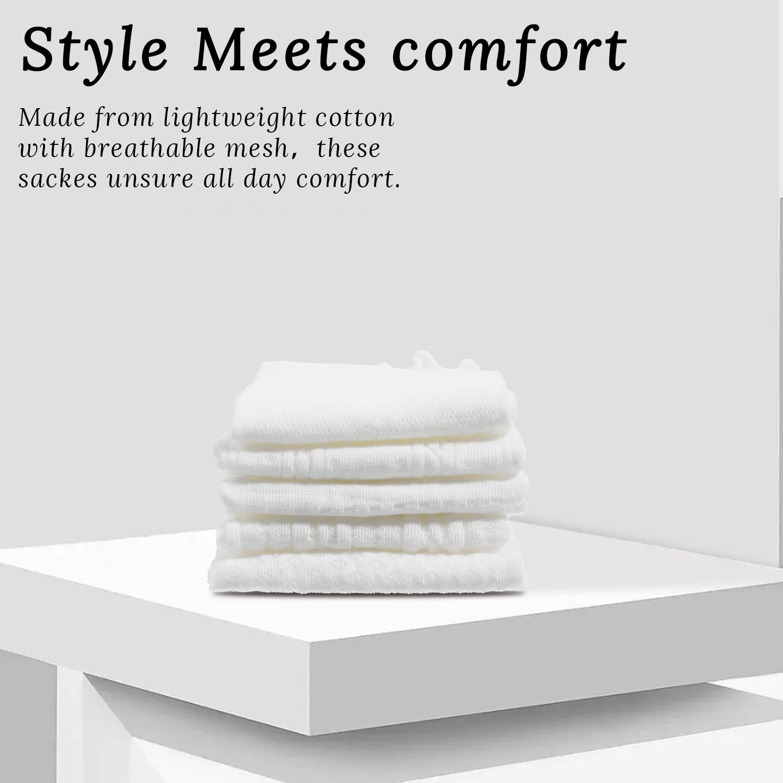 Носки Yolev 5 пар Женские, Белые Хлопковые Носки с Рюшами, Спортивные Носки, Удобные, Дышащие Носки, Однотонные Балетные Носки, Носки до Щиколотки для Женщин и Девочек, фото №5