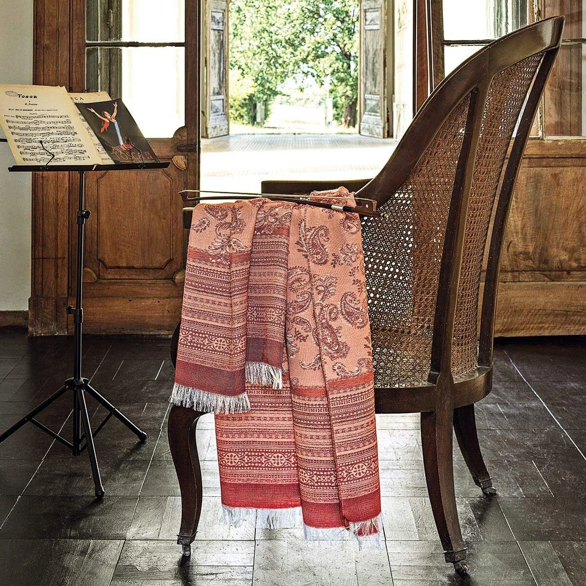 Плед жаккардовый Bassetti Tosca Хлопок Оранжевый, 140 x 190 см, фото №2