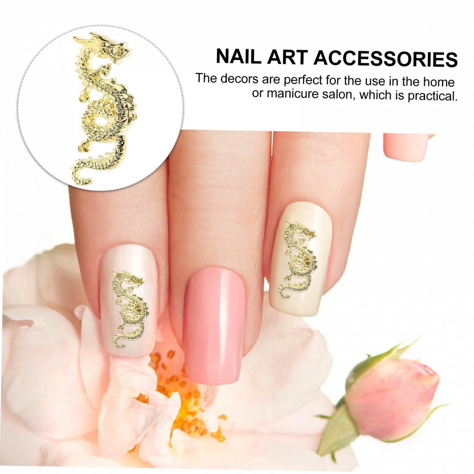 Прикраси для нігтів Дракон, Металеві прикраси для манікюру, фото №3