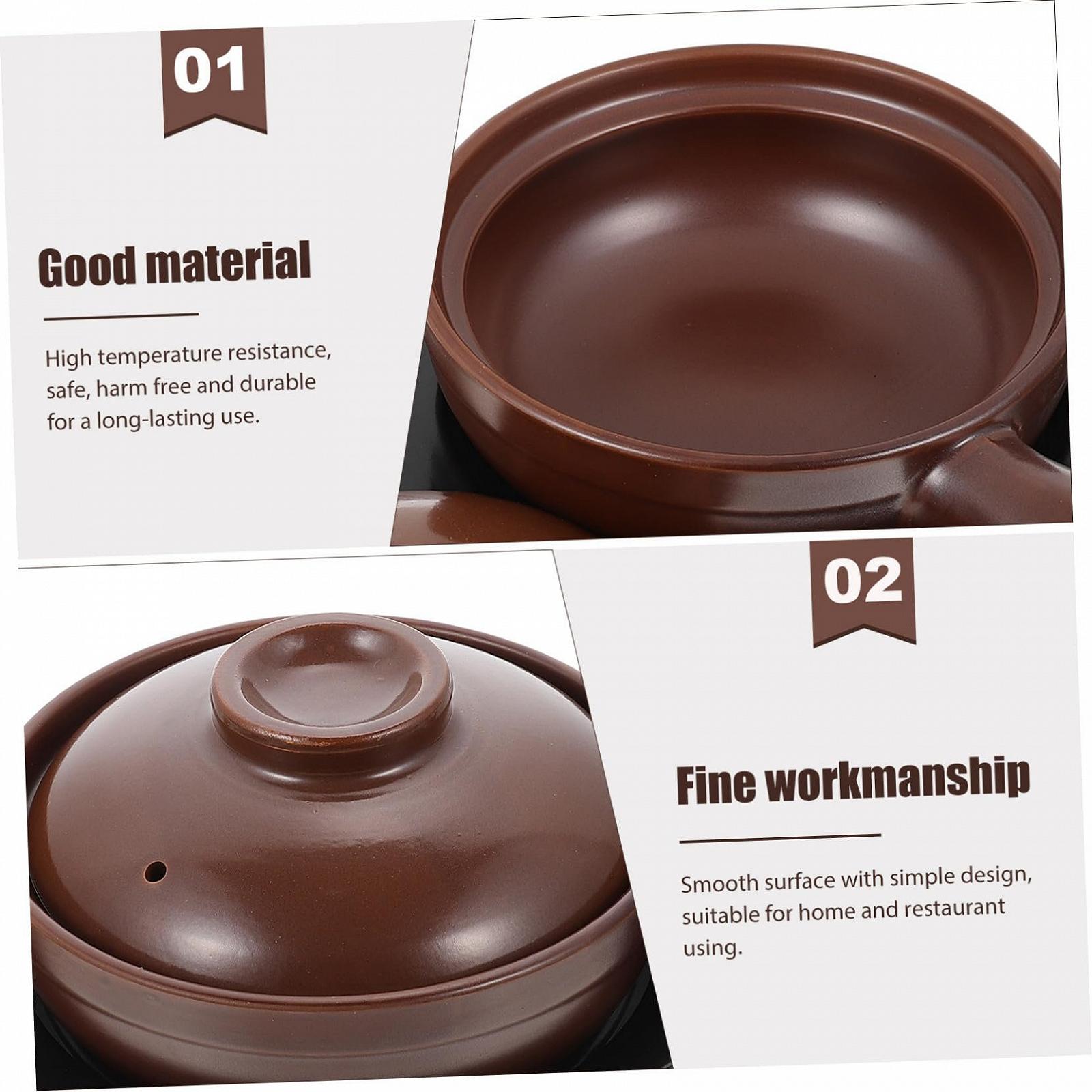 Керамическая кастрюля Ciieeo термостойкая с подносом, фото №4