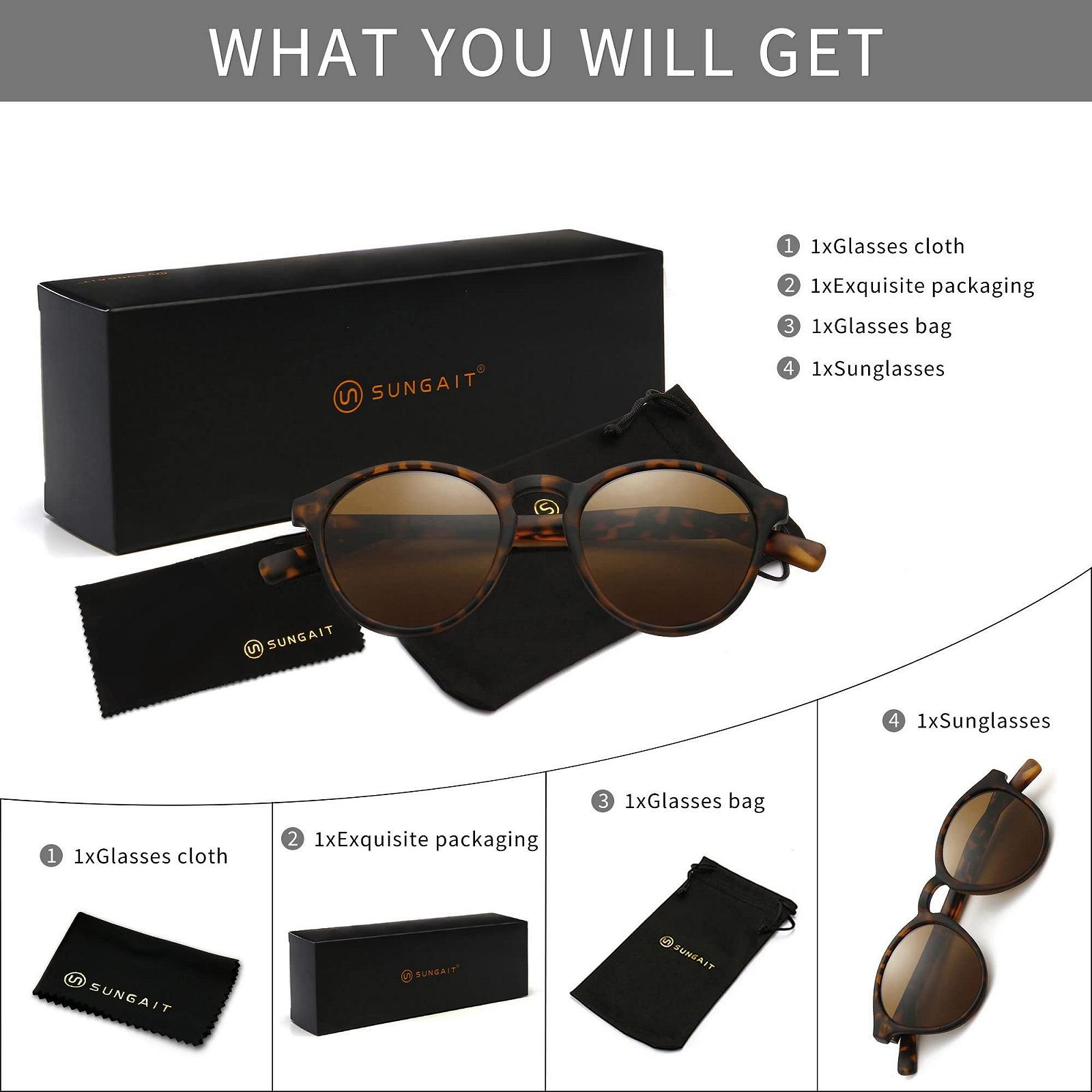 Сонцезахисні окуляри Жіночі Ретро Поляризовані SUNGAIT Круглі UV400, фото №6