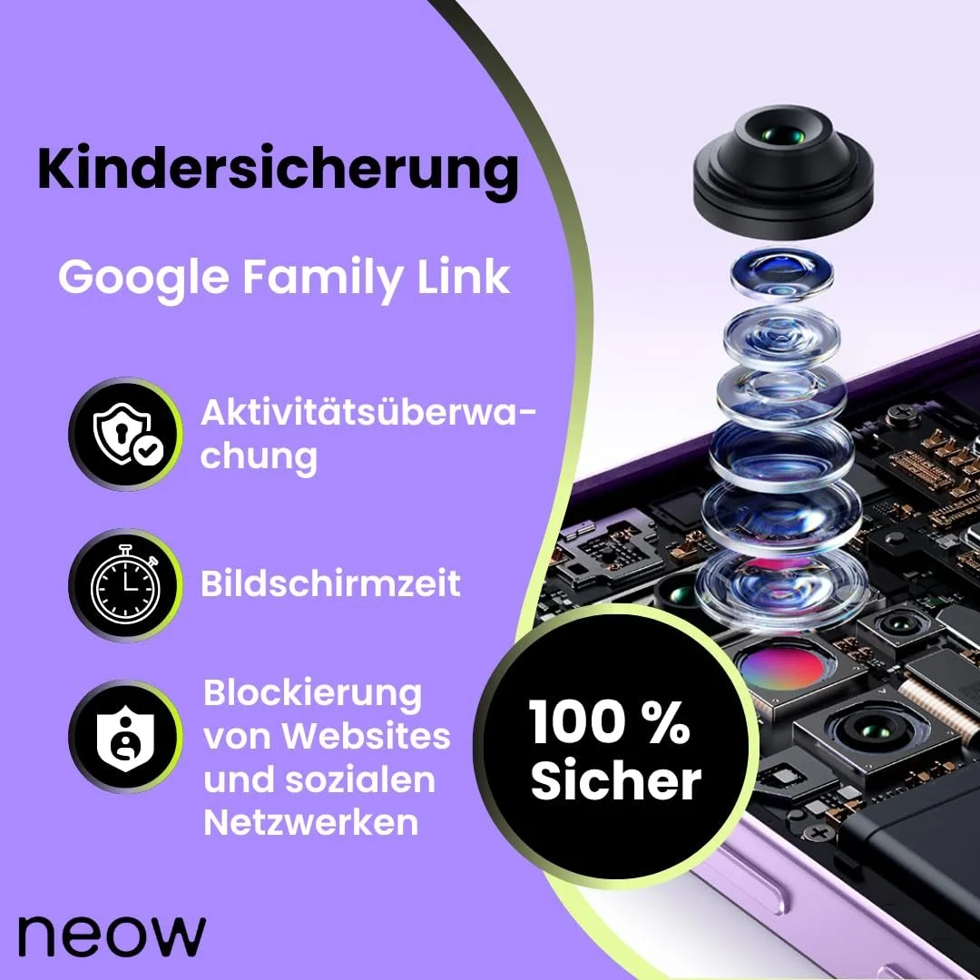 Смартфон Neow Safe + Android 15 4G 128GB 6.52" HD+ Black, фото №4 Смартфон Neow Safe + Android 15 4G 128GB 6.52" HD+ Black, фото №4