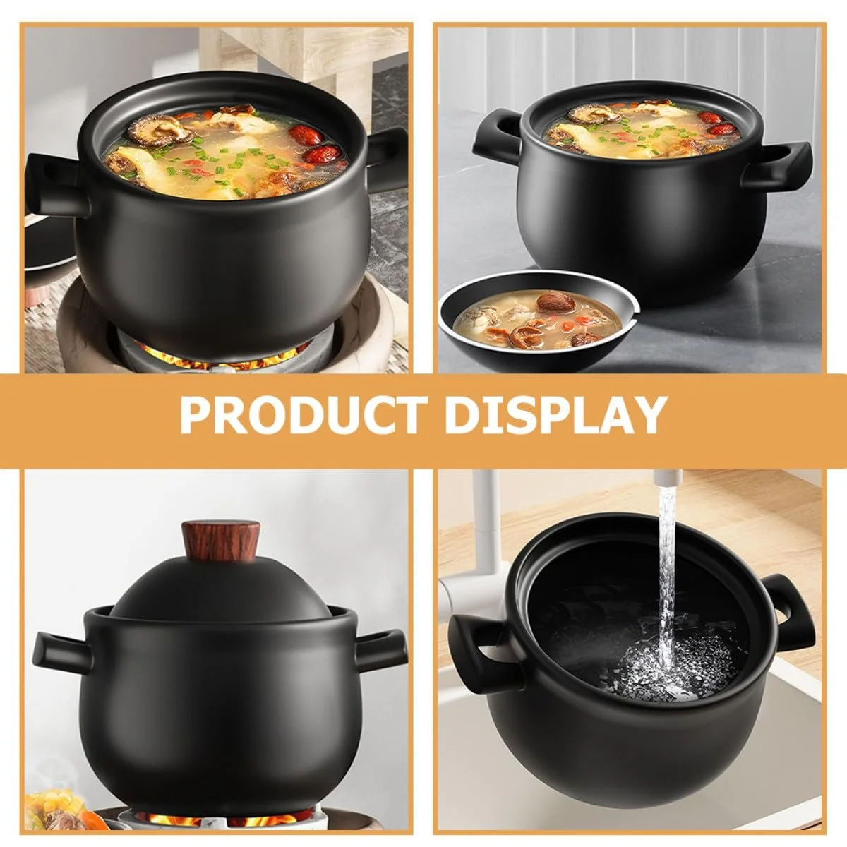 Каструля BESPORTBLE з кришкою термостійка антипригарна для газових плит, фото №3