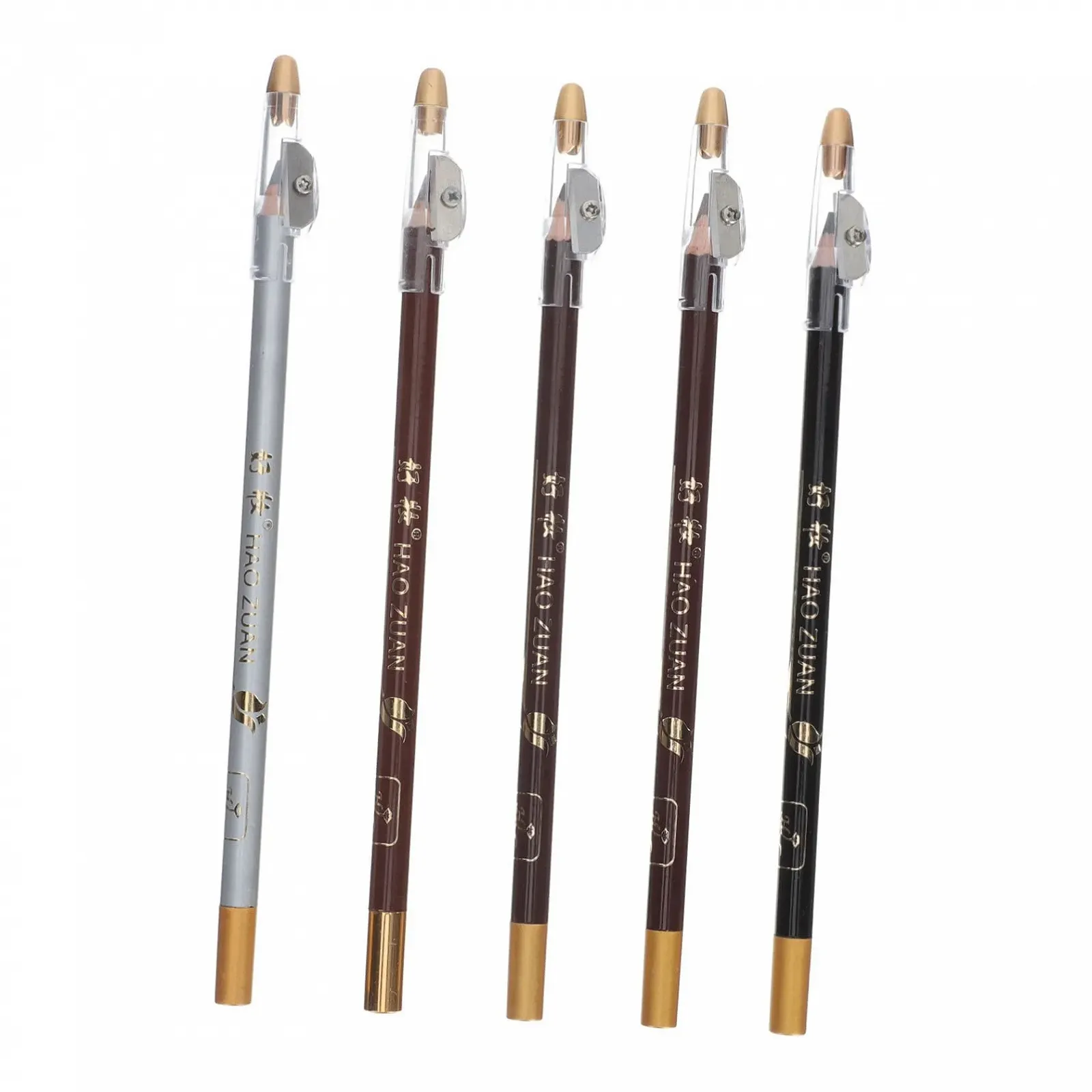 Карандаш для глаз minkissy, 5 шт, точилка, коричневый, фото №1