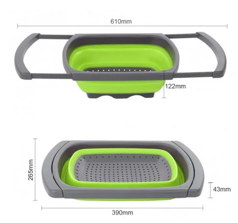 Миска Дуршлаг Benson BN-091 складной Зеленая, фото №1