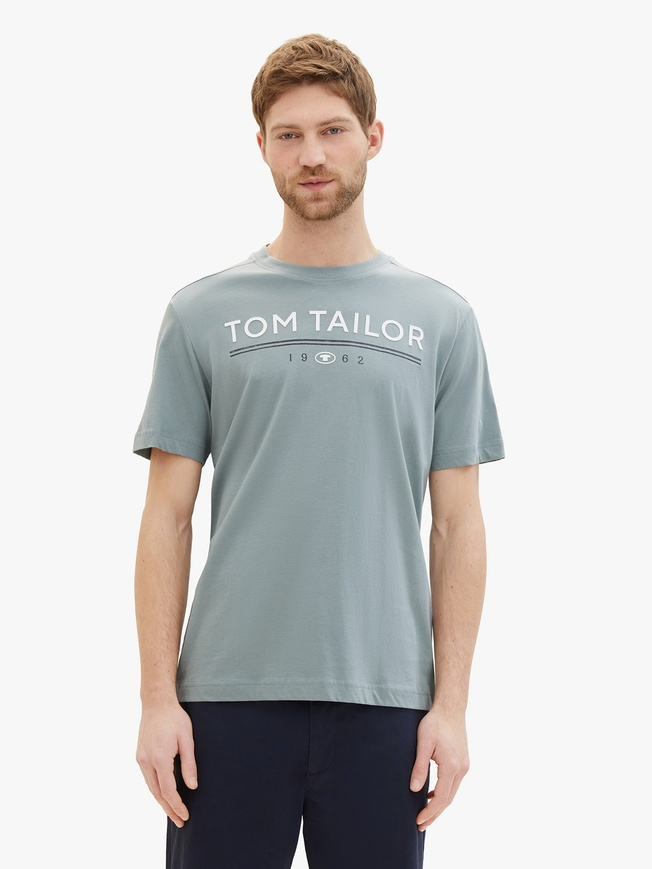 Футболка  WITH A LOGO PRIN 1040988-27475 Tom Tailor Блакитний 2XL, фото №1