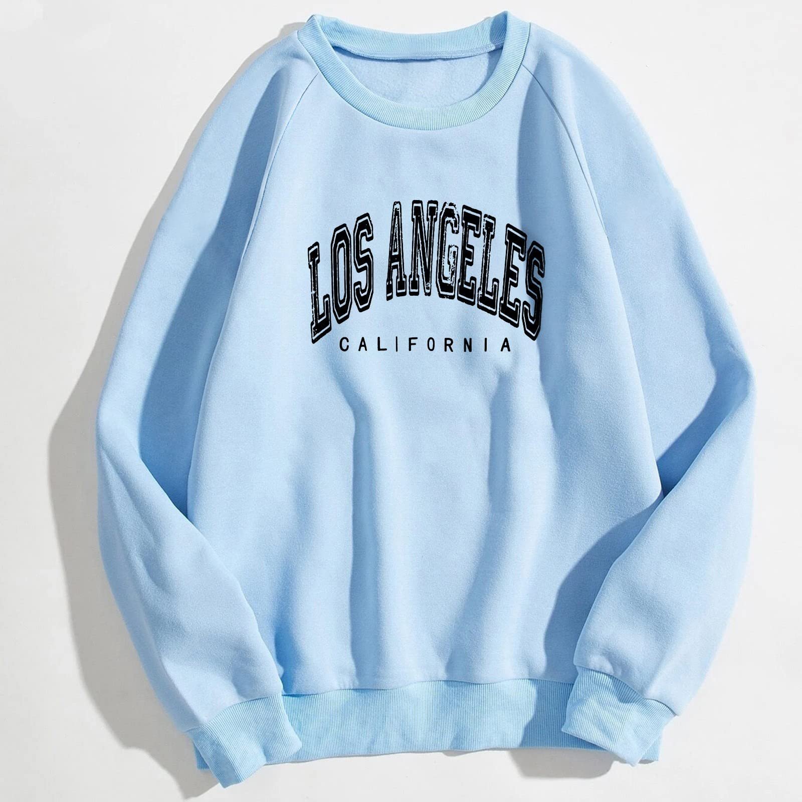 Женская Толстовка Los Angeles С Буквенным Принтом California Y2K Рукав Реглан Оверсайз Милая Однотонная Повседневная С круглым вырезом Свободный крой Аниме Легкая, фото №4 Женская Толстовка Los Angeles С Буквенным Принтом California Y2K Рукав Реглан Оверсайз Милая Однотонная Повседневная С круглым вырезом Свободный крой Аниме Легкая, фото №4