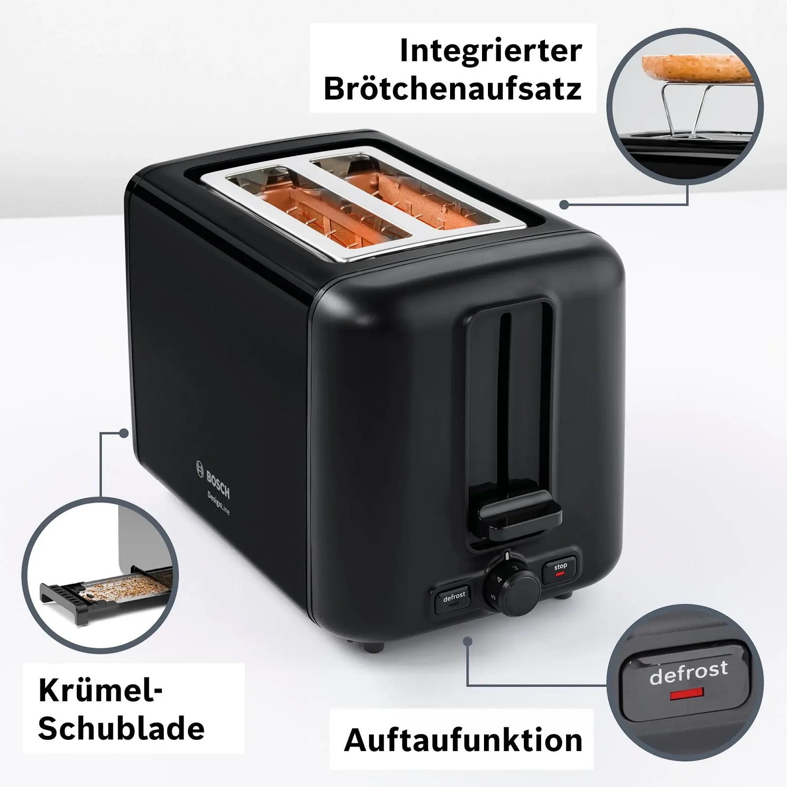 Тостер Bosch DesignLine Compact, фото №2