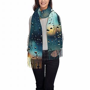 Пашміна LNNIUK Жіночий шарф Краплі дощу на склі synthetic.ua - Фото 1