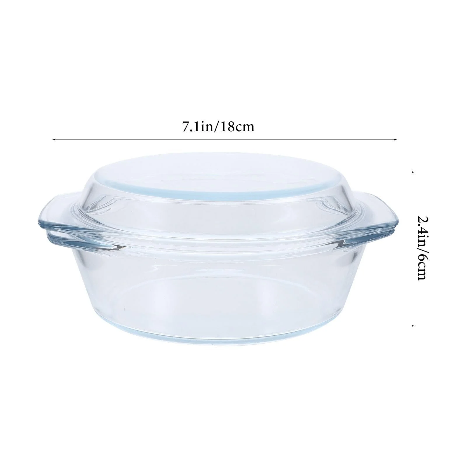 Форма для запекания BESPORTBLE Стеклянная с крышкой 0,65 L Прозрачный, фото №9