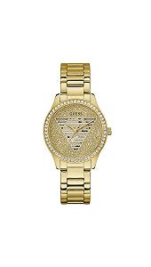 Женские часы Guess 38 мм - Белый Ремешок Белый Циферблат Золотой Корпус - Фото 1