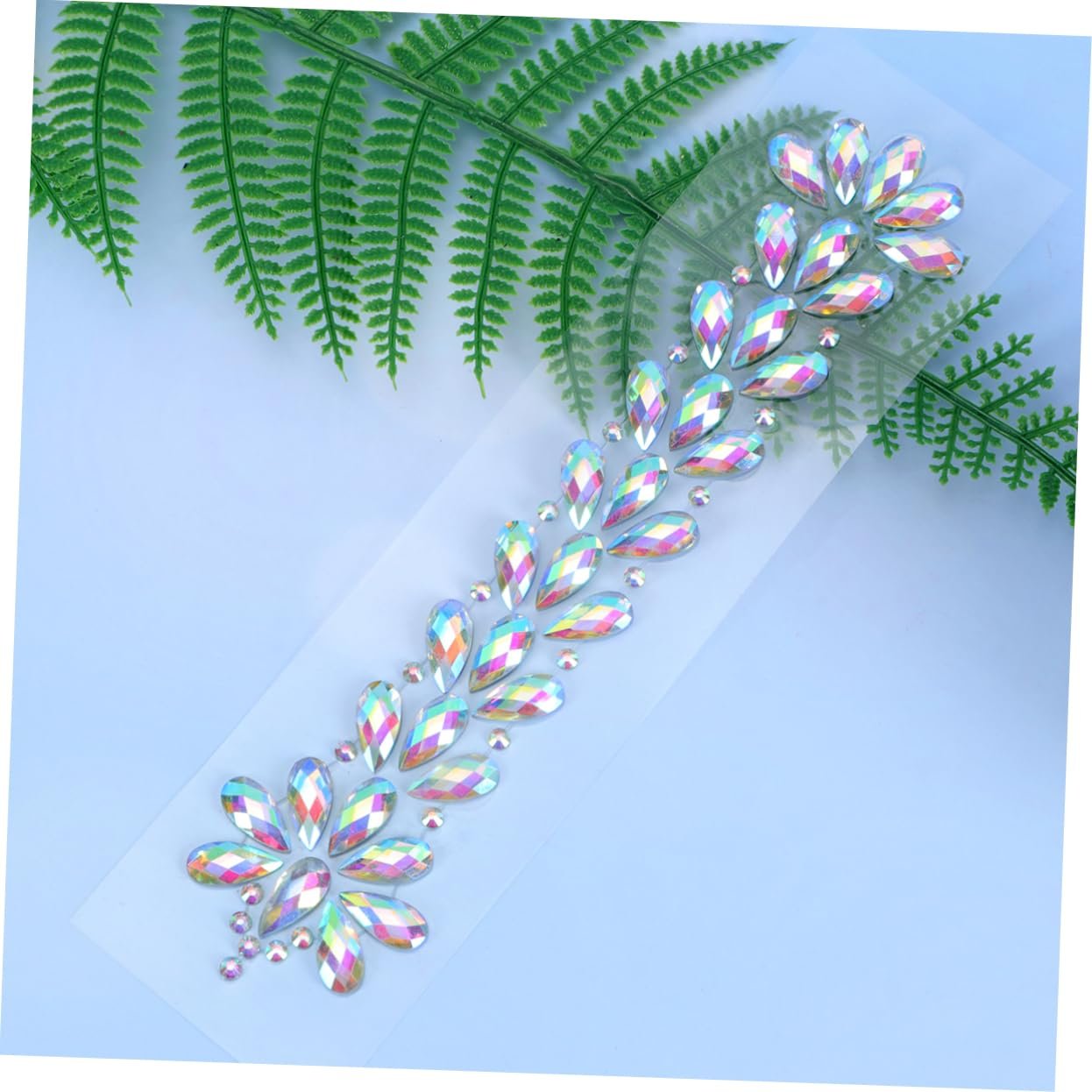 Наклейки стрази COHEALI 9 аркушів Імітація кристалів Діамант Кольорові квіти Білий стиль, фото №8