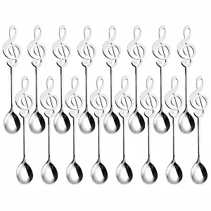 Ложка кавова MIVIDE Музична нота Срібний, набір 16 шт - Фото 1