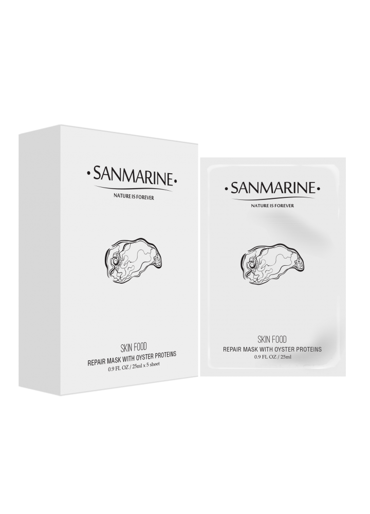 SanMarine Восстанавливающая маска с протеинами устрицы Skin Food Repair Mask with Oyster Proteins 5шт, фото №1