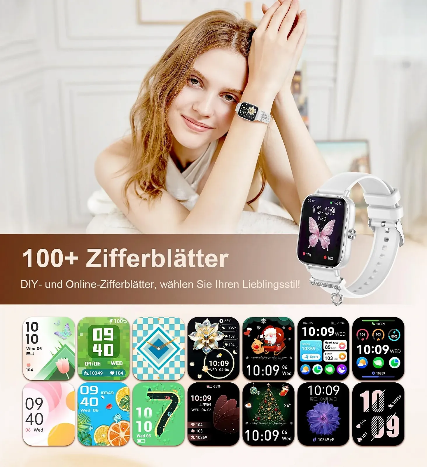 Смарт-часы Iaret Женский с функцией телефона, 1.85 дюйма, фото №5