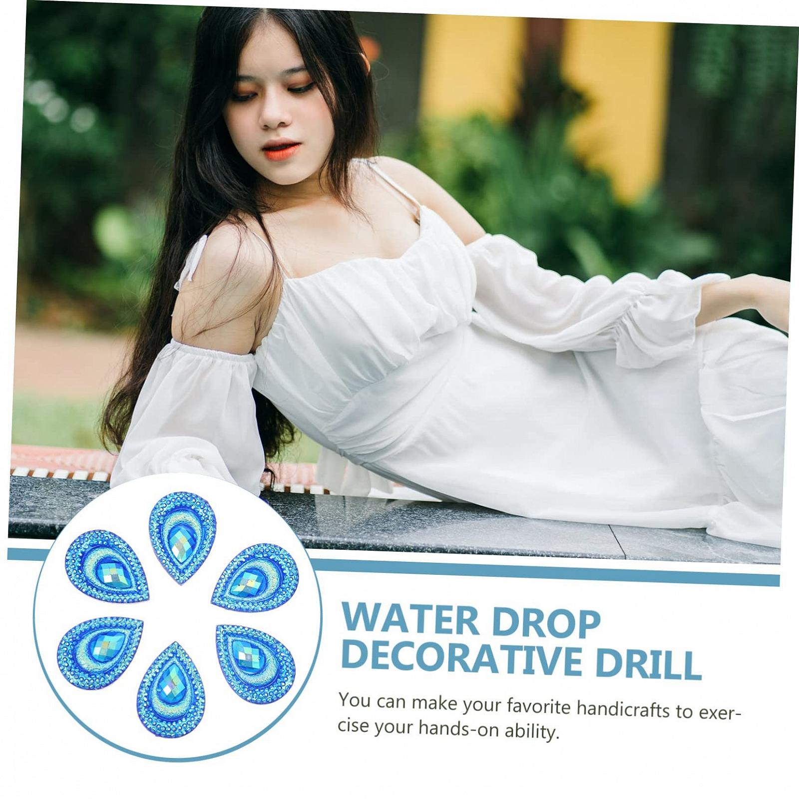 Капли Стразы из искусственной смолы Wassertropfen-ornament Павлиньи Стразы Черные Стразы для украшения одежды, изготовления изделий, Легко наносится 2 комплекта, фото №7