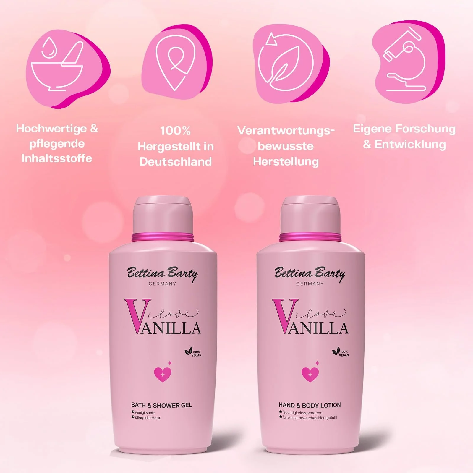 Лосьйон для рук і тіла Bettina Barty Love Vanilla 6 x 500 мл, фото №7