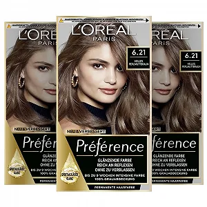 Фарба для волосся L'Oréal Paris Préférence 6.21 Bright Peart Brown (Zurich) 3 шт (3 x 183 г) - Фото 1