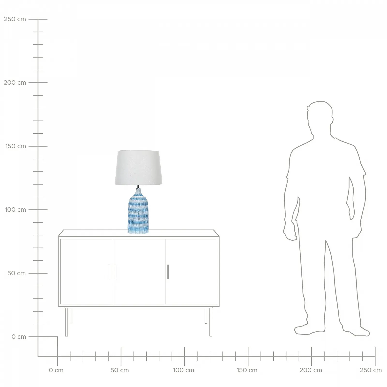 Настільна лампа Beliani Georgina Ceramic 66 см Синій Білий, фото №9