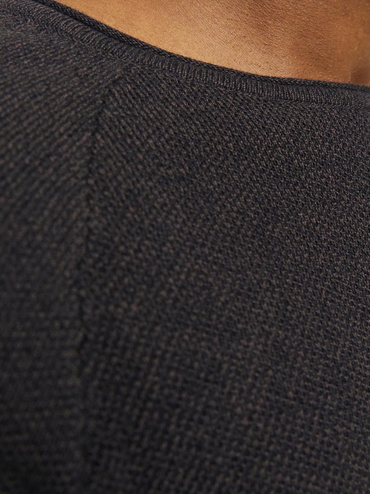 Джемпер JACK & JONES JJEHILL Мужской Вязаный С круглым вырезом Базовый С длинными рукавами Хлопковая рубашка, фото №5
