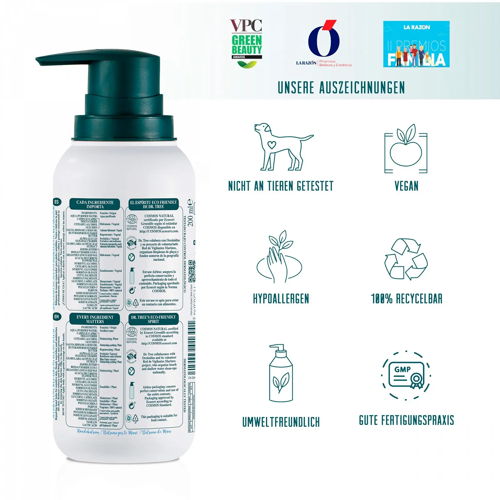 Бальзам Dr. Tree Восстанавливающий Питает и интенсивно увлажняет Чувствительную кожу Восстанавливает и защищает 99.5% натуральных ингредиентов 200 мл, фото №4 Бальзам Dr. Tree Восстанавливающий Питает и интенсивно увлажняет Чувствительную кожу Восстанавливает и защищает 99.5% натуральных ингредиентов 200 мл, фото №4