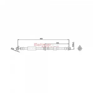 Гальмівний шланг METZGER 4112536 для NISSAN, передній міст зліва - Фото 1