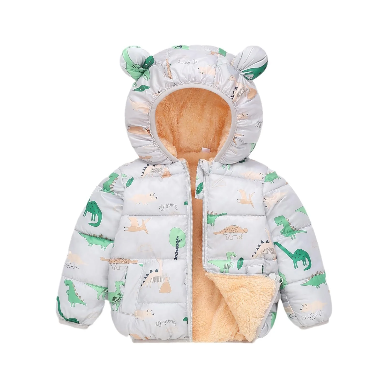 Дитяча зимова куртка з капюшоном JiAmy для хлопчиків і дівчаток, вітрозахисна, фото №1