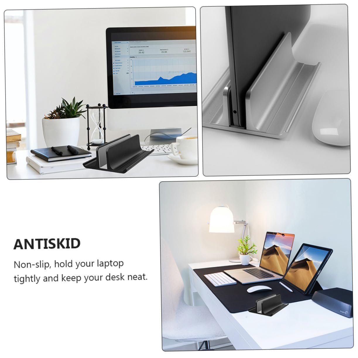 Подставка для ноутбука Вертикальная регулируемая Алюминиевый сплав Охлаждающая подставка для ноутбука Настольная подставка-радиатор для экономии места Вентиляция для офиса Дома Путешествий, фото №5 Подставка для ноутбука Вертикальная регулируемая Алюминиевый сплав Охлаждающая подставка для ноутбука Настольная подставка-радиатор для экономии места Вентиляция для офиса Дома Путешествий, фото №5