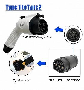 Переходник Type 1 Mennekes IEC 62196-2- 2 Bluefield J1772 Black 8050568 synthetic.ua - Фото 1