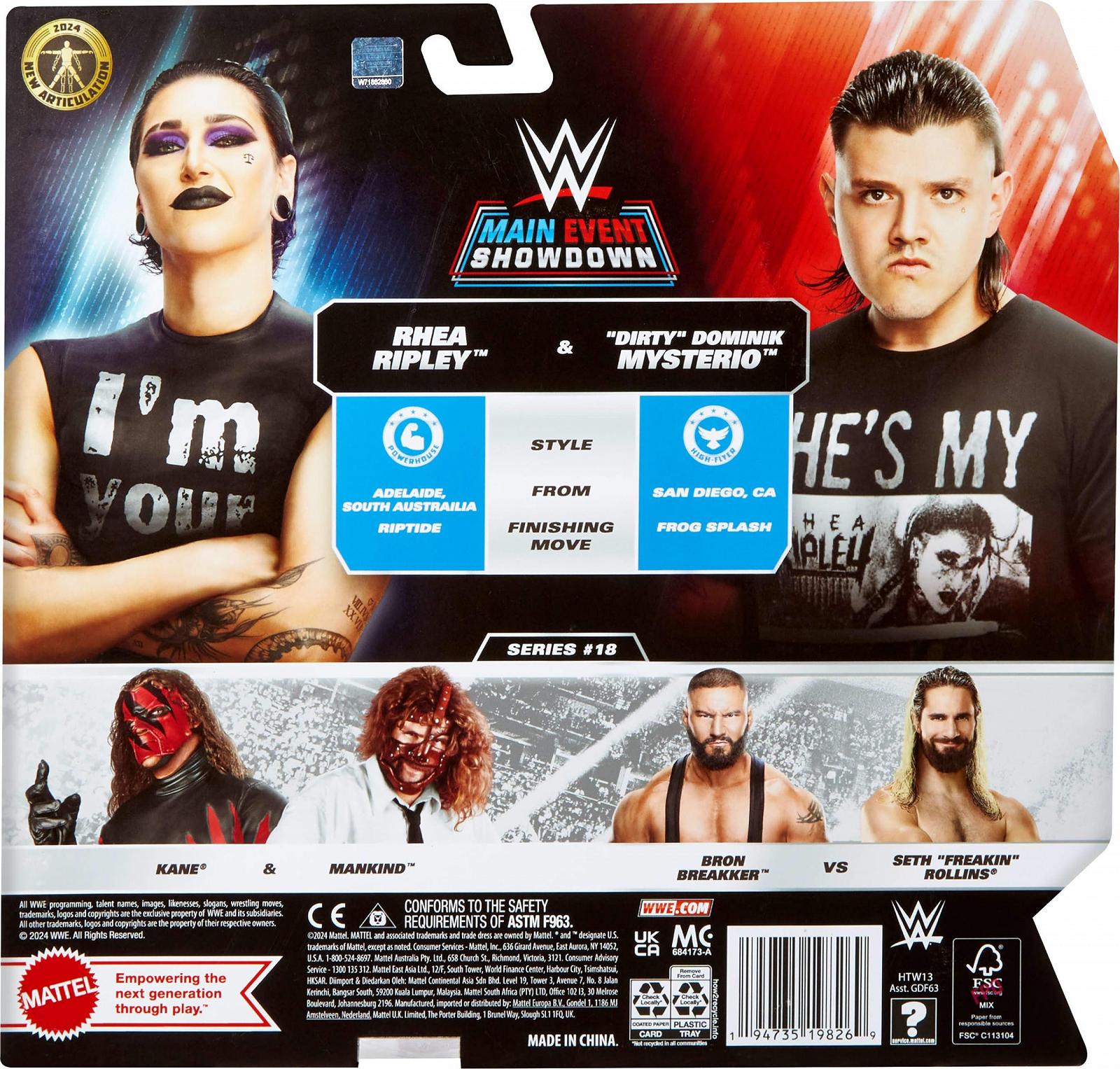 Фігурки Mattel WWE, серія #20, «Брудний» Домінік Містеріо проти Реї Ріплі, набір колекційних фігурок, фото №6