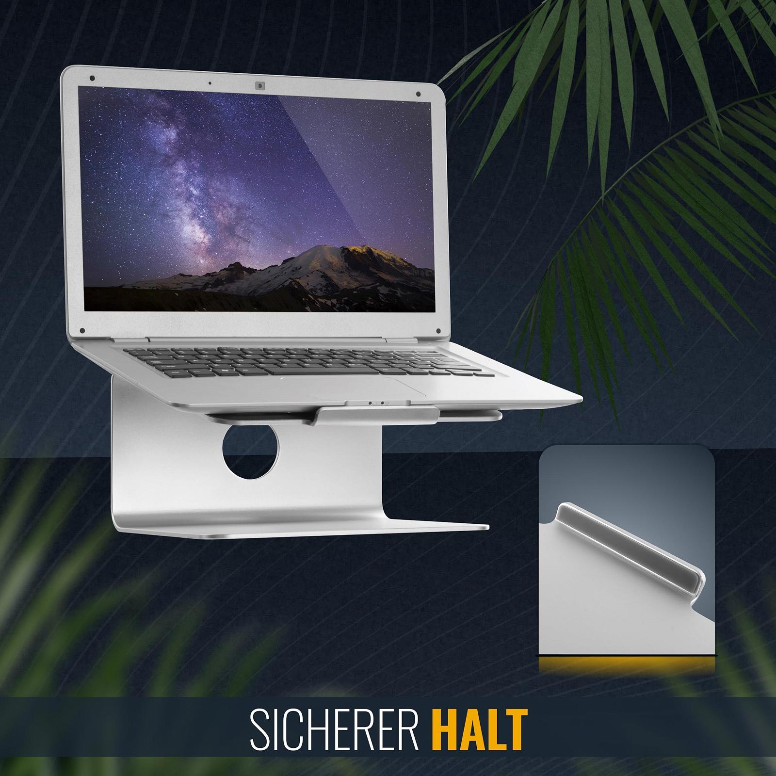 Подставка для ноутбука RICOO MTS-02 Универсальная Подставка для ноутбука Air Pro Органайзер Эргономичная Подъемная подставка для одного экрана Держатель для планшета Вращение на 360 градусов Алюминий Серебро, фото №8