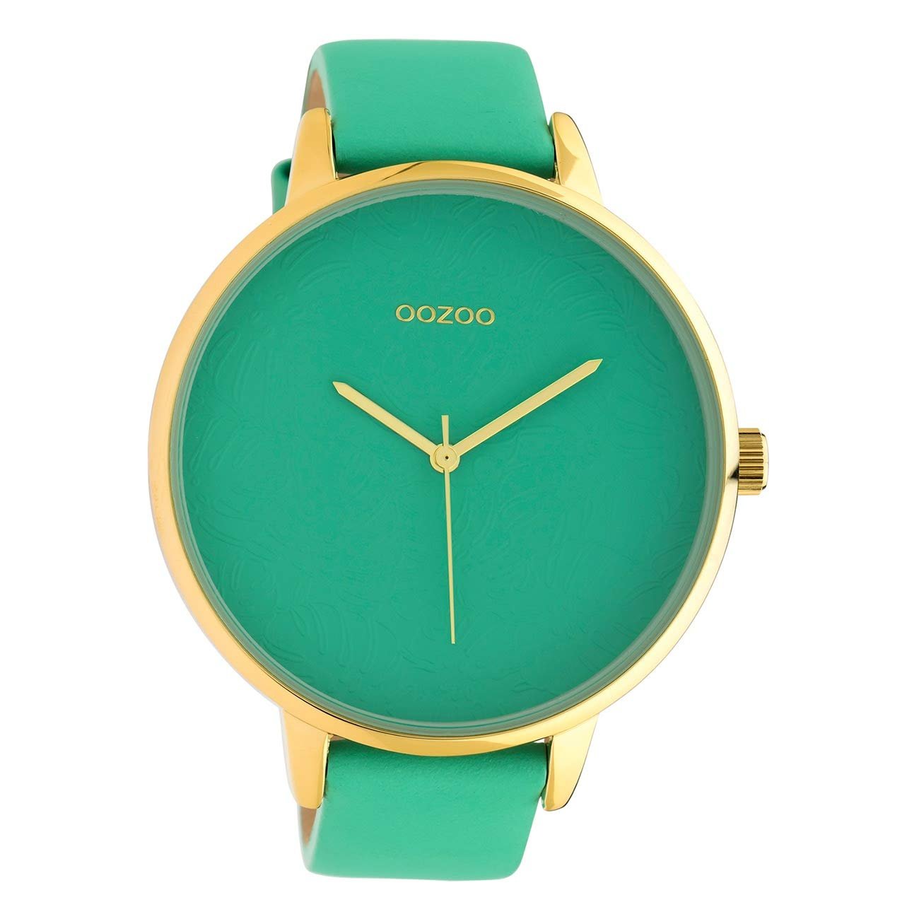 Женские часы Oozoo C10573 Дизайнерский циферблат Кожаный ремешок 48 мм Biscay Green, фото №1