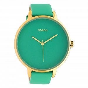 Женские часы Oozoo C10573 Дизайнерский циферблат Кожаный ремешок 48 мм Biscay Green - Фото 1