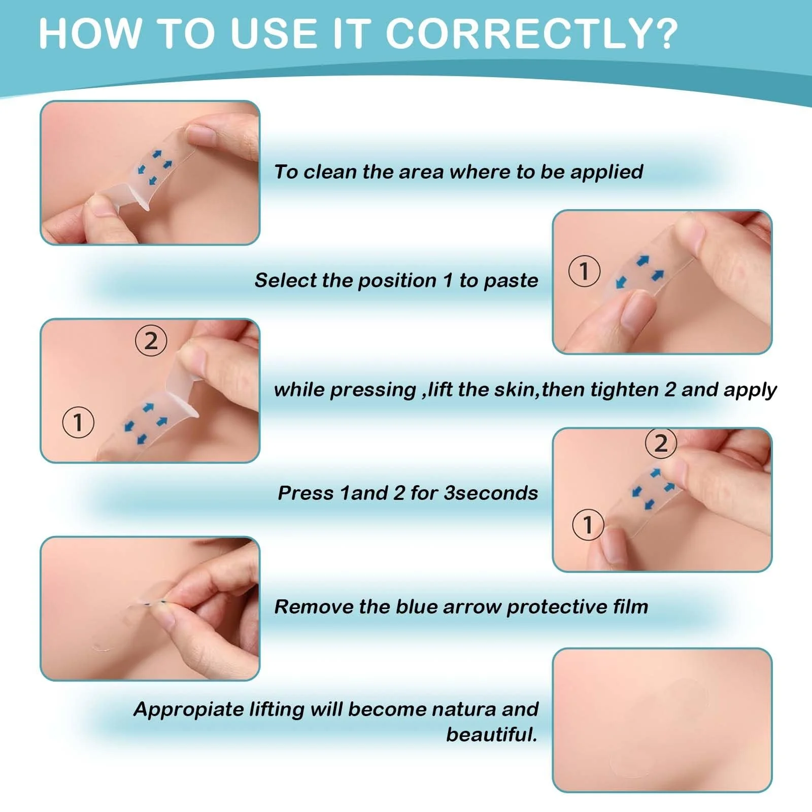 Стрічка для обличчя для підтяжки обличчя 160 штук, фото №4 Стрічка для обличчя для підтяжки обличчя 160 штук, фото №4