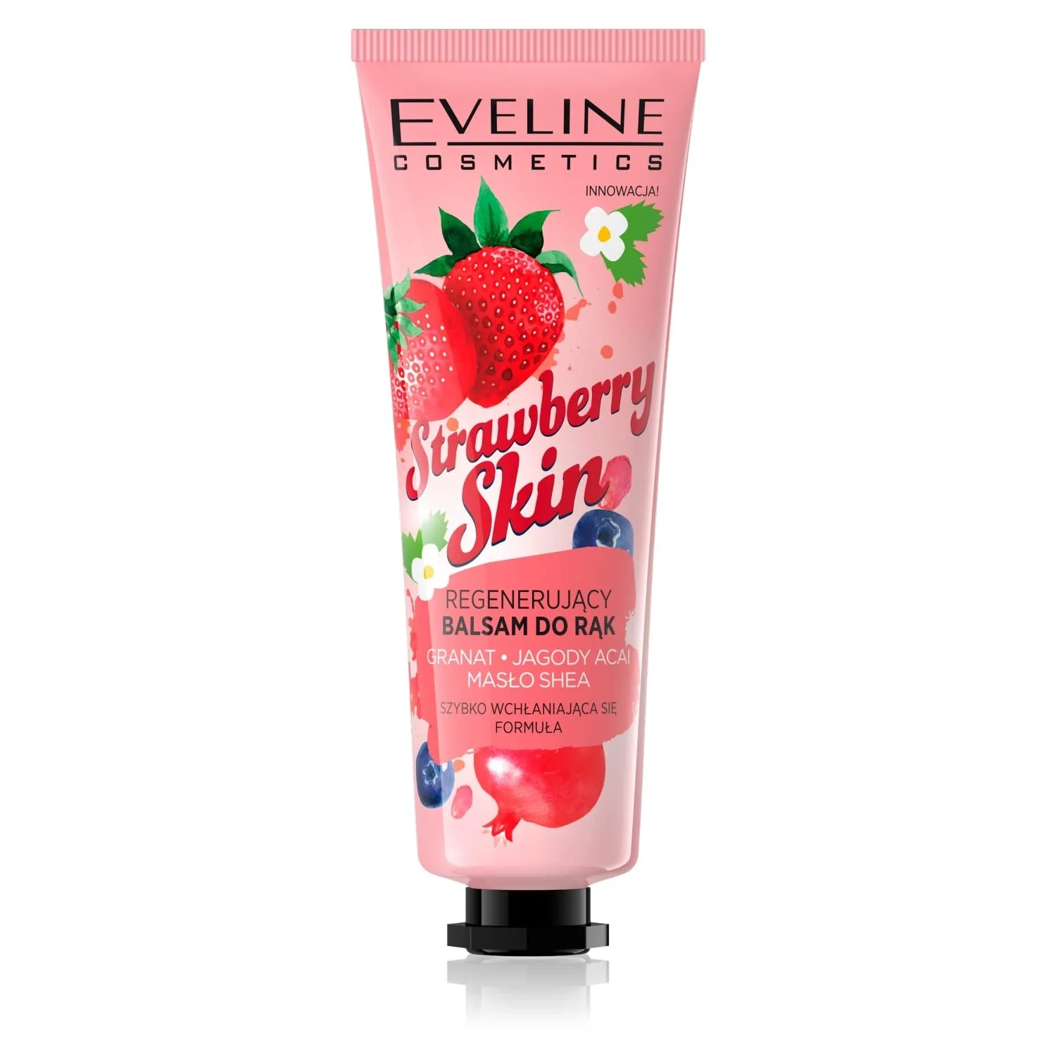 Бальзам для рук Eveline Cosmetics Strawberry Skin Глубокое Восстановление, Увлажнение и Быстрое Впитывание с Антиоксидантами Асаи и Гранатом 50 мл, фото №1