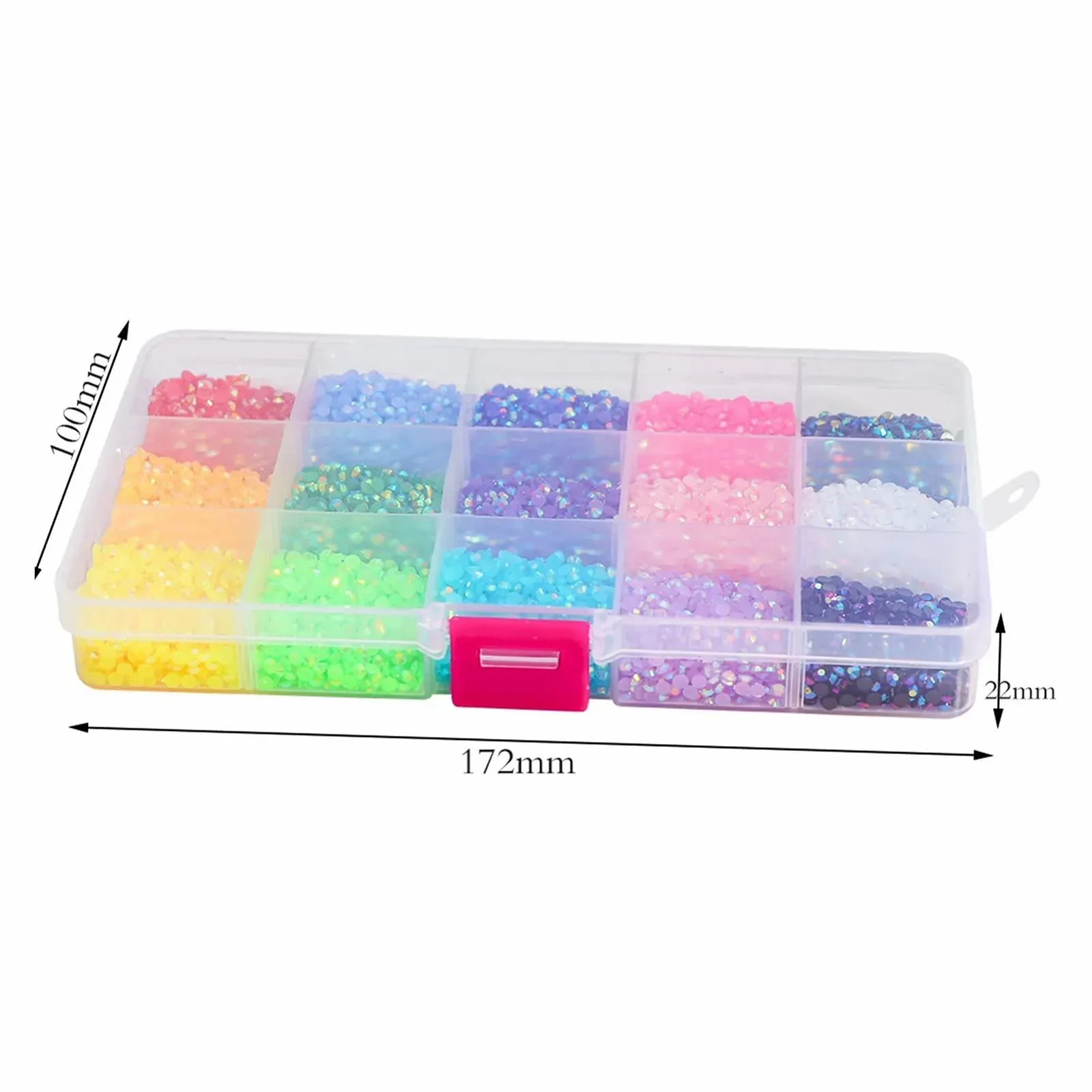 Стрази для нігтів Jelly yaoqijie 3 мм, 15000 шт, смола, плоска задня сторона, різнокольорові блискітки, аксесуари, 3D (Колір: Set4 3 мм 15000 шт), фото №5