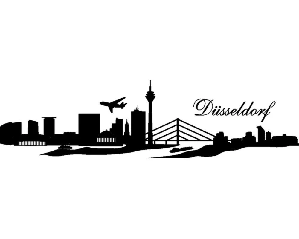 Наклейка на стену Samunshi Düsseldorf Skyline 120 x 31 см Светло-красная, фото №5