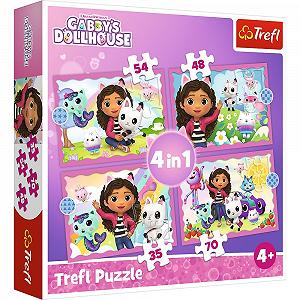 Пазл Trefl Gabby's Dollhouse Gabis Adventure 4-в-1 35-70 элементов - Фото 1