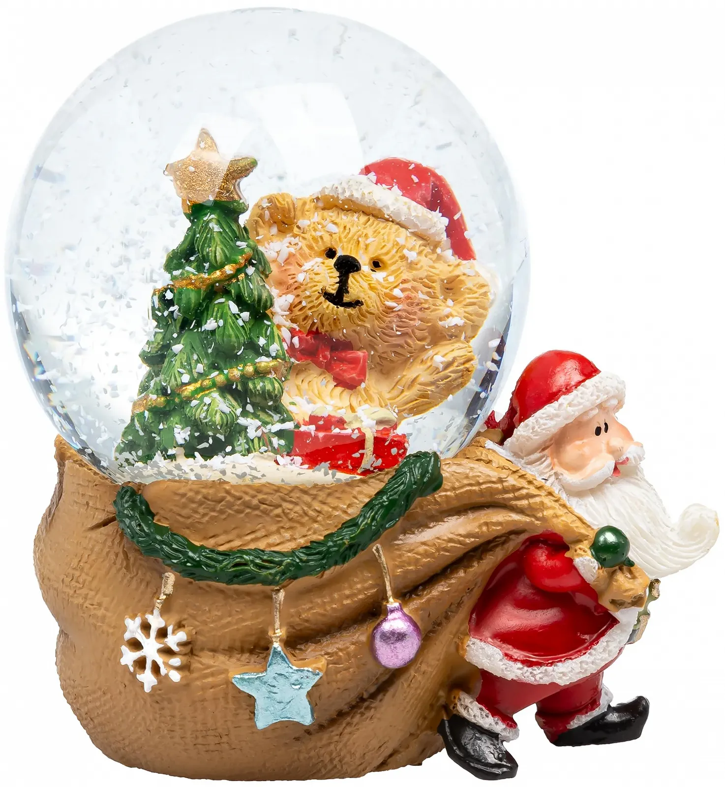 Маленька Скляна Декоративна Снігова Куля SIKORA SK24 Ведмідь в Мішку Діаметр 45 мм, фото №2 Маленька Скляна Декоративна Снігова Куля SIKORA SK24 Ведмідь в Мішку Діаметр 45 мм, фото №2