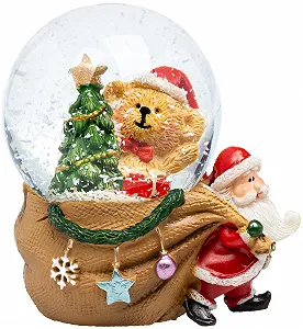 Маленький Стеклянный Декоративный Снежный Шар SIKORA SK24 Медведь в Мишку Диаметр 45 мм synthetic.ua - Фото 1