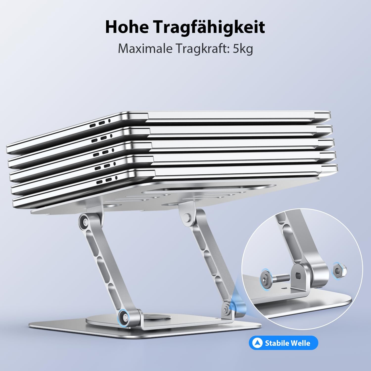 Підставка для ноутбука алюмінієва з обертовою основою на 360, фото №5 Підставка для ноутбука алюмінієва з обертовою основою на 360, фото №5