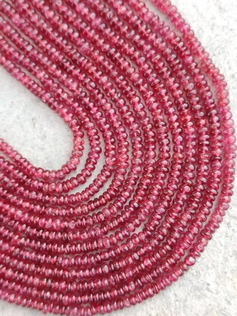 Бусины круглые Рубин 2.5-3 мм, нить длиной 15 см для изготовления ювелирных изделий, фото №2